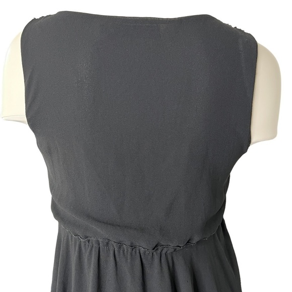 SECOND SKIN NYC Black Floral Sleeveless Asymmetrical Midi Dress Size M - Picture 6 of 16